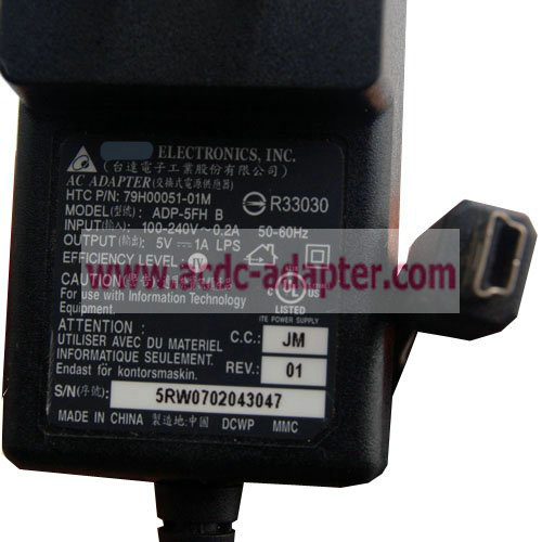 New Delta Electronic ADP-5FH-B 79H00051-01M 5V 1A AC/DC Adapter Power Supply - Click Image to Close